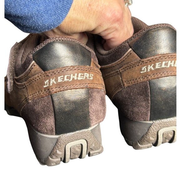 Skechers Womens Brown Casual Sneakers Size 9 Leather Upper & Man-Made Material - Picture 4 of 9